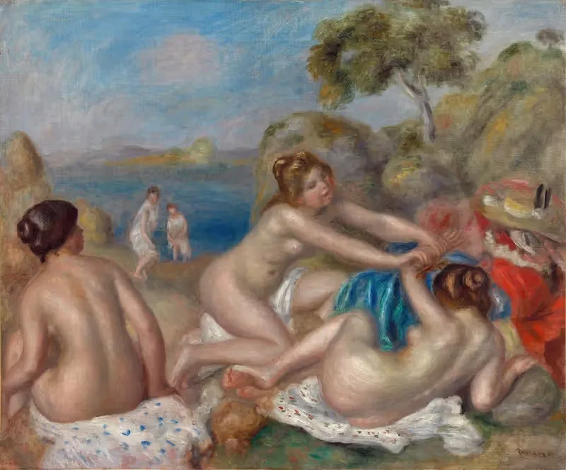 Bathers Playing with a Crab by Pierre-Auguste Renoir, c. 1897 — digital art print download