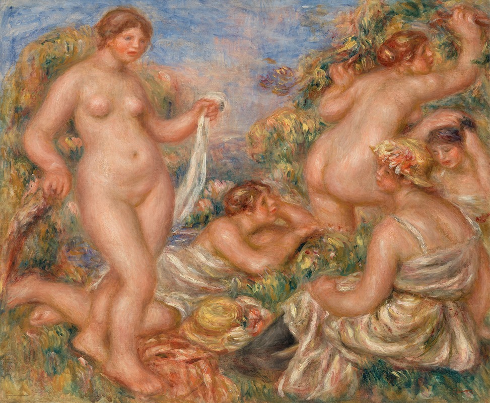 Composition, Five Bathers (Composition, cinq baigneuses) by Pierre-Auguste Renoir — digital art print download