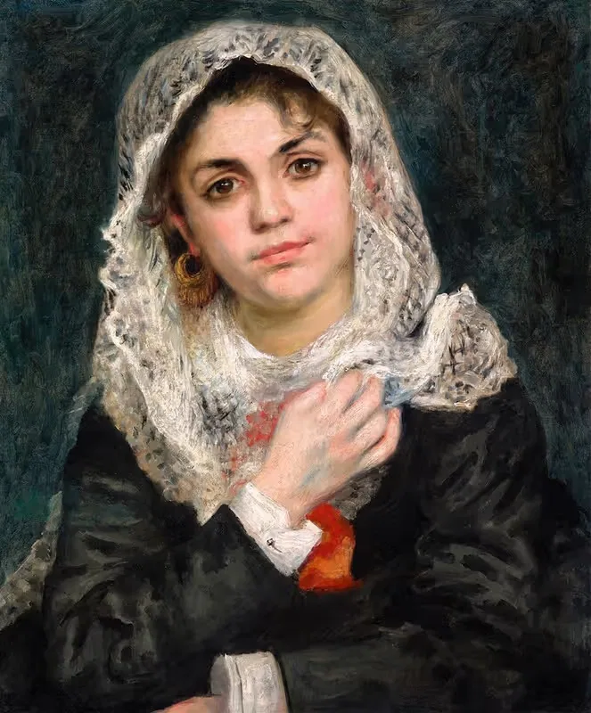 Лиза в белом шарфе by Пьер-Огюст Ренуар, c. 1872 — digital art print download