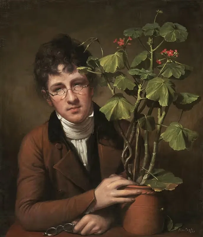 Rubens Peale with a Geranium by Rembrandt Peale, 1801 — digital art print download