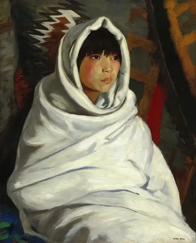 Indian Girl in White Blanket — Robert Henri