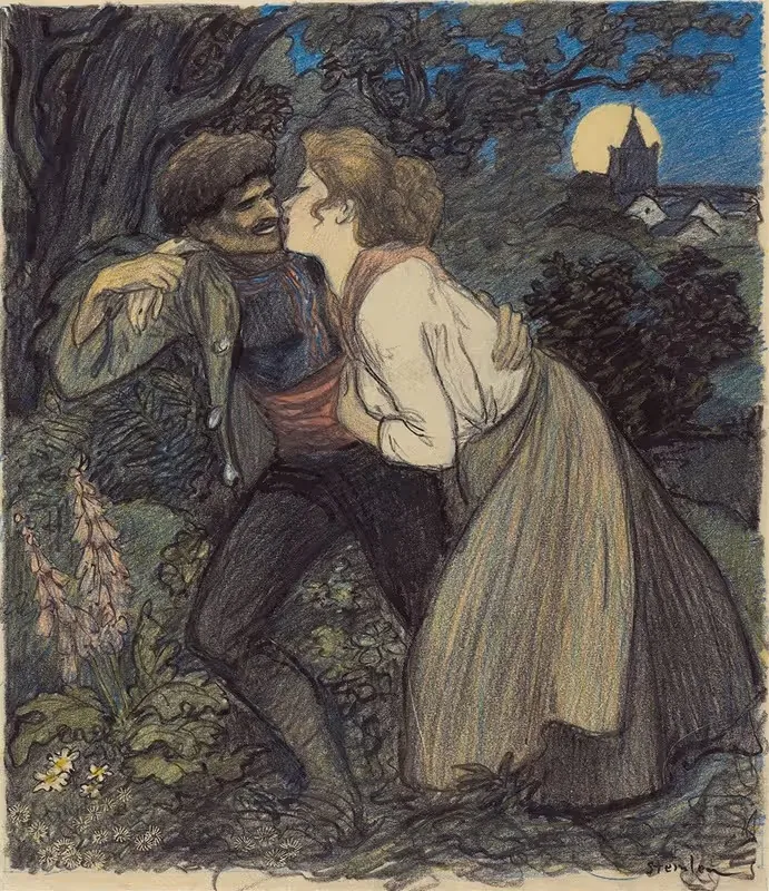 Собака с волком by Теофиль Александр Стенлен, 1900 — digital art print download