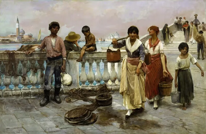 Водоносы, Венеция by Томас Уилмер Дьюинг, 1884 — digital art print download