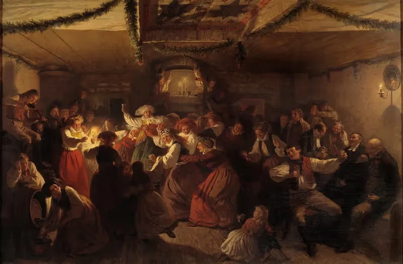 A Wedding Party from Vingåker by Wilhelm Wallander, 1857 — digital art print download