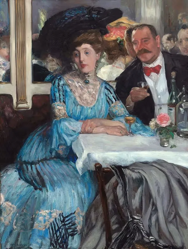 At Mouquin’s by William James Glackens, 1905 — digital art print download