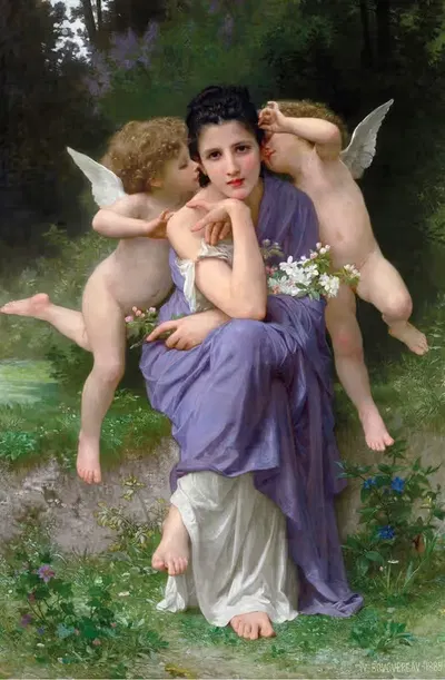 Chansons de printemps by William Bouguereau, 1889 — digital art print download
