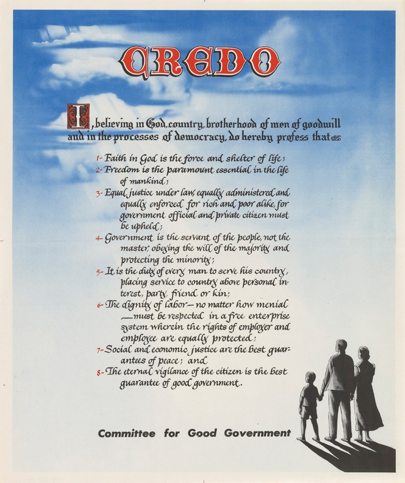 Credo by Агентство информации США, 1953 — digital art print download
