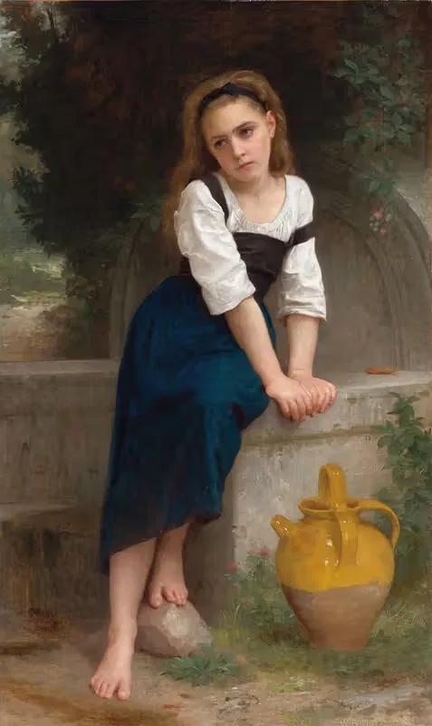 Сирота у фонтана by Уильям Бугеро, 1883 — digital art print download
