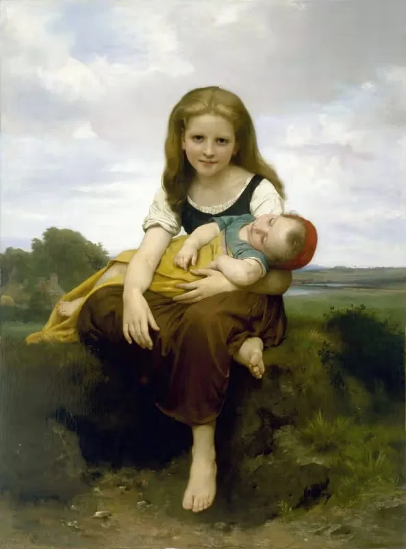 Старшая сестра by Уильям Бугеро, 1869 — digital art print download