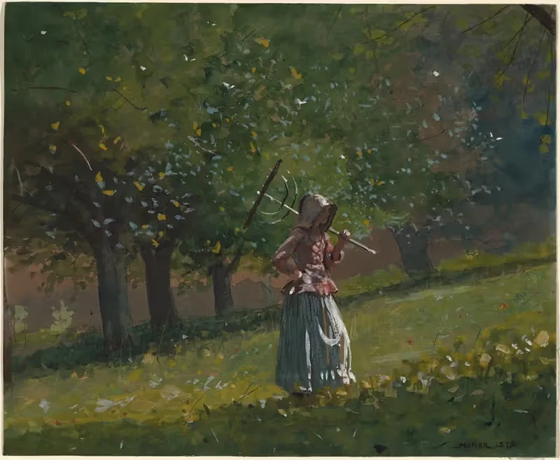 Девушка с граблями для сена by Уинслоу Хомер, 1878 — digital art print download