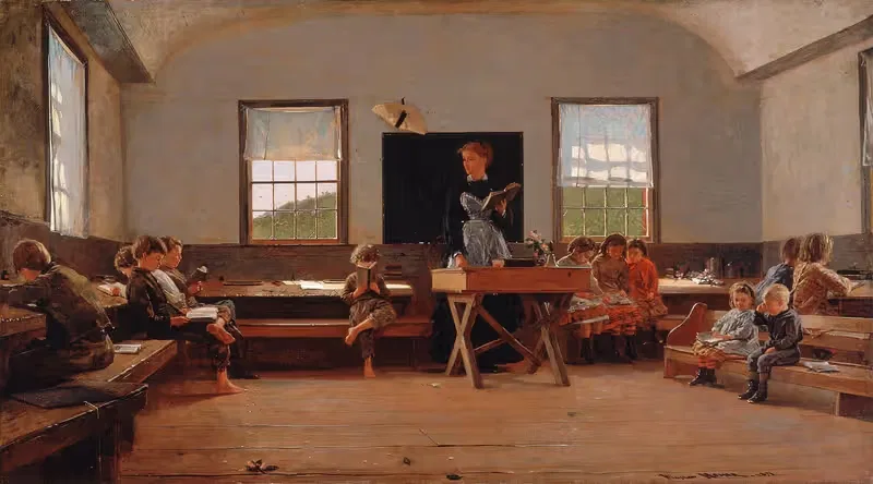 Деревенская школа by Уинслоу Хомер, 1871 — digital art print download
