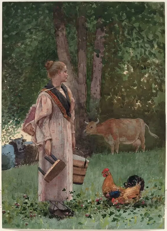 Молочница by Уинслоу Хомер, 1878 — digital art print download