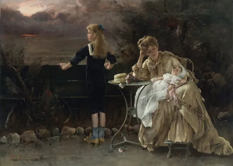 Мать и ее дети by Альфред Стивенс, 1883 — digital art print download