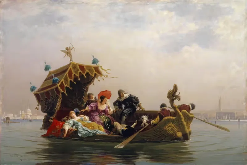 Поездка на гондоле by Арнольд Корроди, 1873 — digital art print download