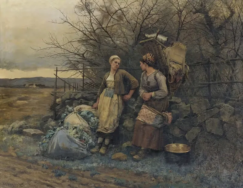 Девицы в ожидании by Дэниел Риджвей Найт, 1890 — digital art print download