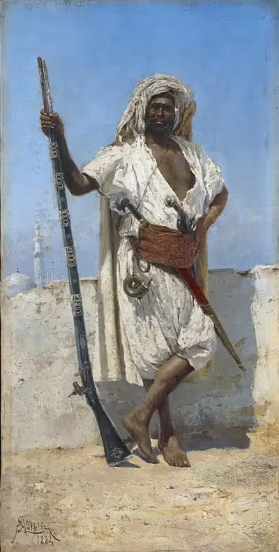 Араб в полевой экипировке by Э. Аугусто Ловатти, 1884 — digital art print download