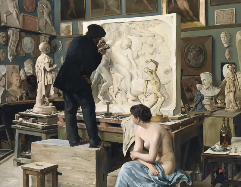 My Father's Studio by Edouard Dantan, 1881 — digital art print download
