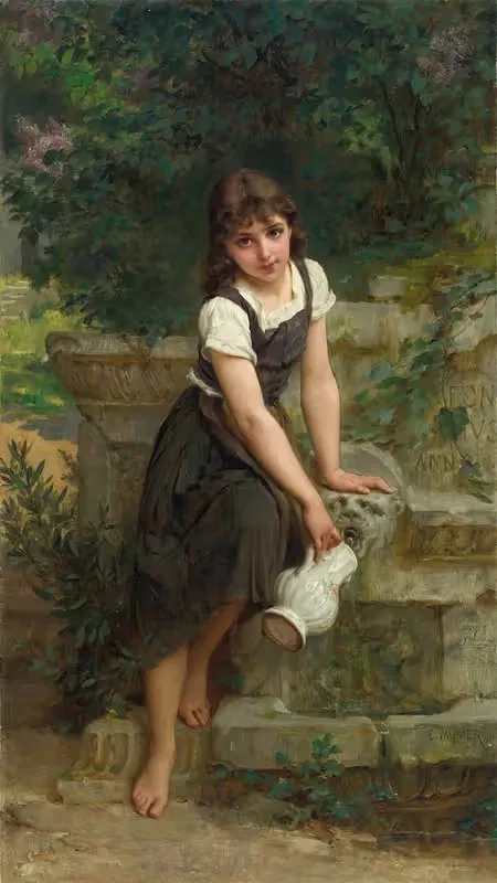 У фонтана by Эмиль Мюнье, 1891 — digital art print download