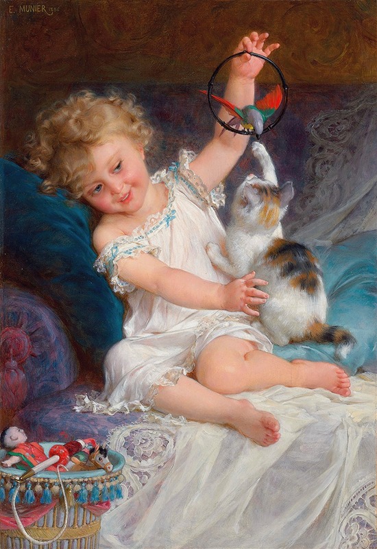 Playtime by Émile Munier, 1886 — digital art print download