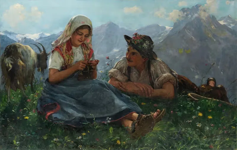 На свободных альпийских высотах by Эрнст Брейтенштейн, 1899 — digital art print download