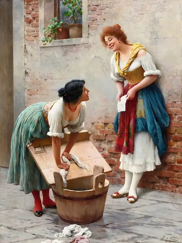 Sharing The News by Eugen von Blaas — digital art print download