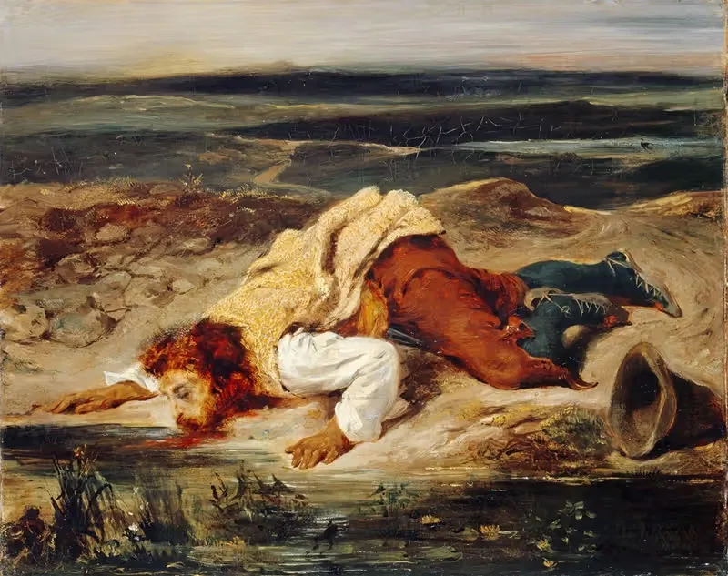 Раненый разбойник (римский пастух) by Эжен Делакруа, 1825 — digital art print download