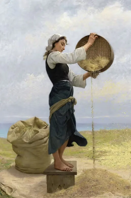 Женщина, просеивающая by Франсуа Альфред Делоббе, 1882 — digital art print download