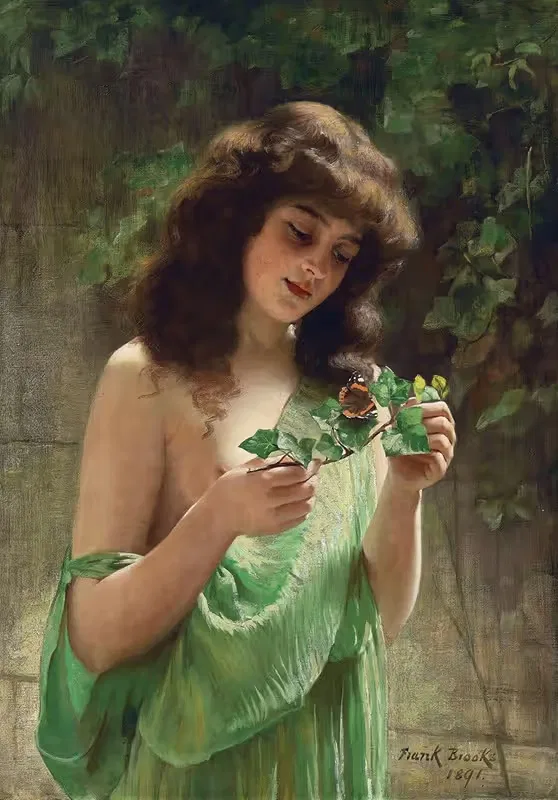 Young Girl With A Butterfly — Frank Brooks