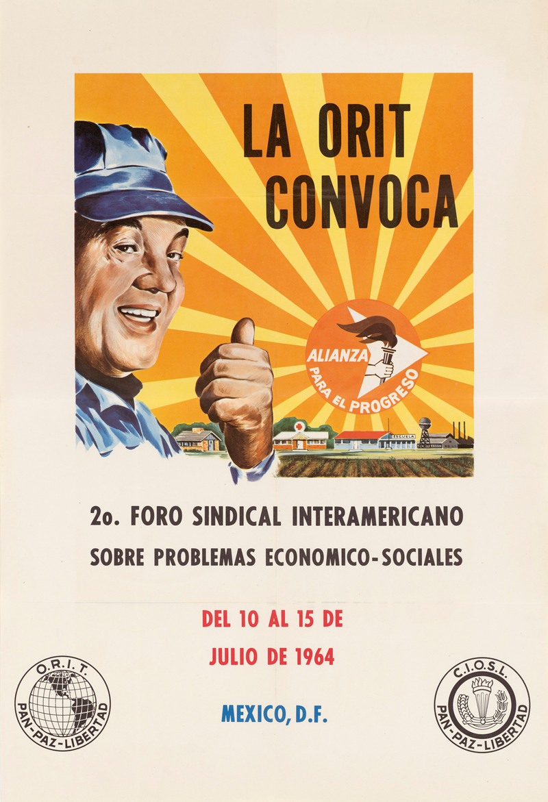 Labor Meeting Poster by Агентство информации США, 1964 — digital art print download