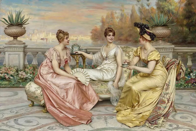 Чай на террасе by Фредерик Сулакруа — digital art print download
