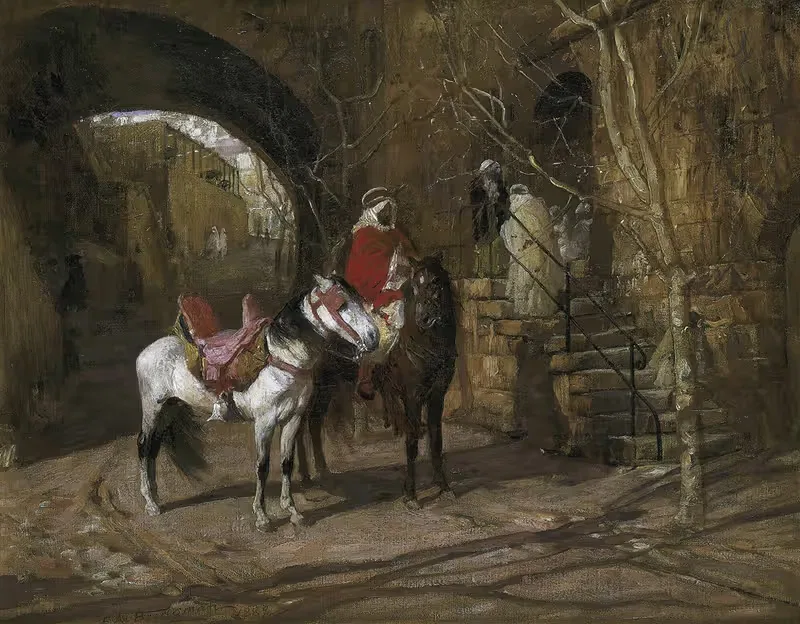 Всадник во дворе by Фредерик Артур Бриджман, 1889 — digital art print download