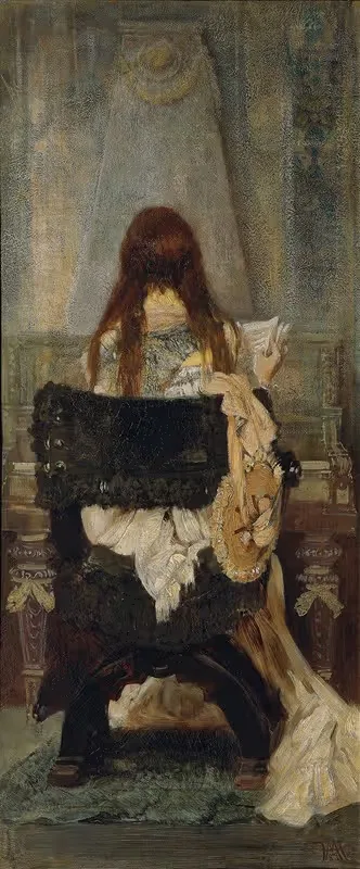 Lady At The Spinet by Hans Makart, 1871 — digital art print download
