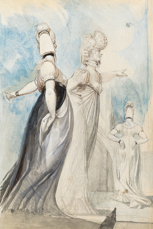 Three Women Promenading by Генри Фюссли, 1798-1800 — digital art print download