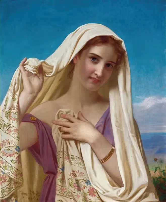 Young Girl In A Veil — Hugues Merle