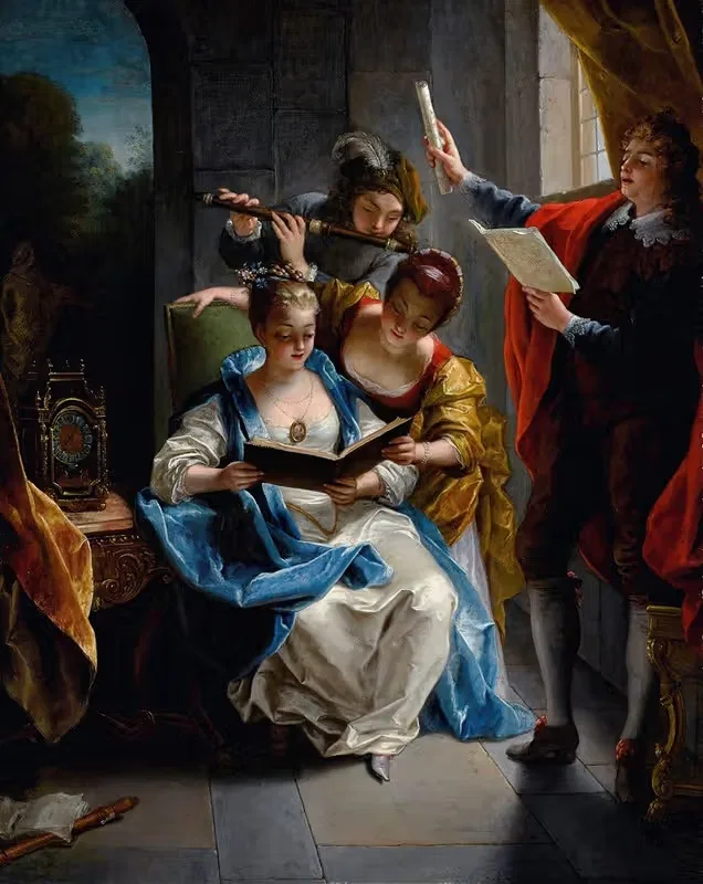 A quartet in concert by Jean Raoux — digital art print download