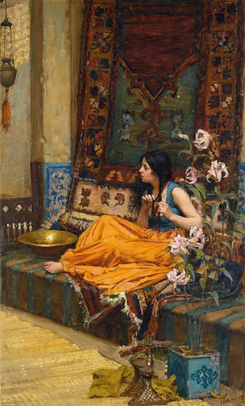 В гареме, одалиска by Джон Уильям Уотерхаус — digital art print download