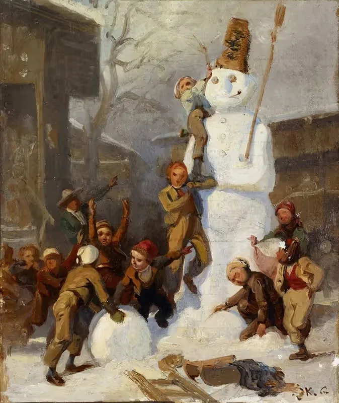 Снеговик by Карл Жирарде — digital art print download