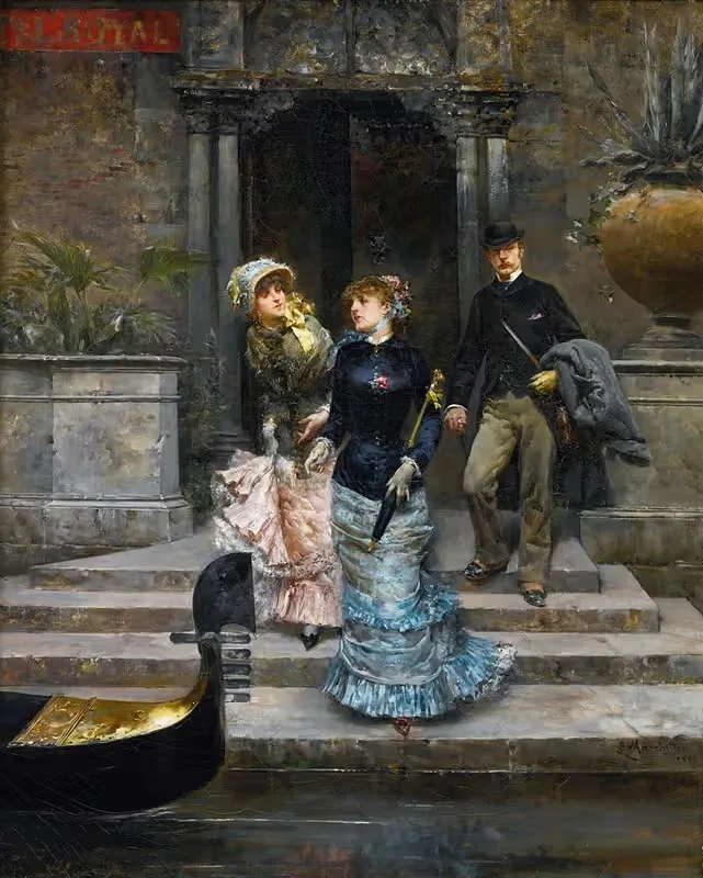 Отъезд, Венеция by Людовико Маркетти, 1881 — digital art print download