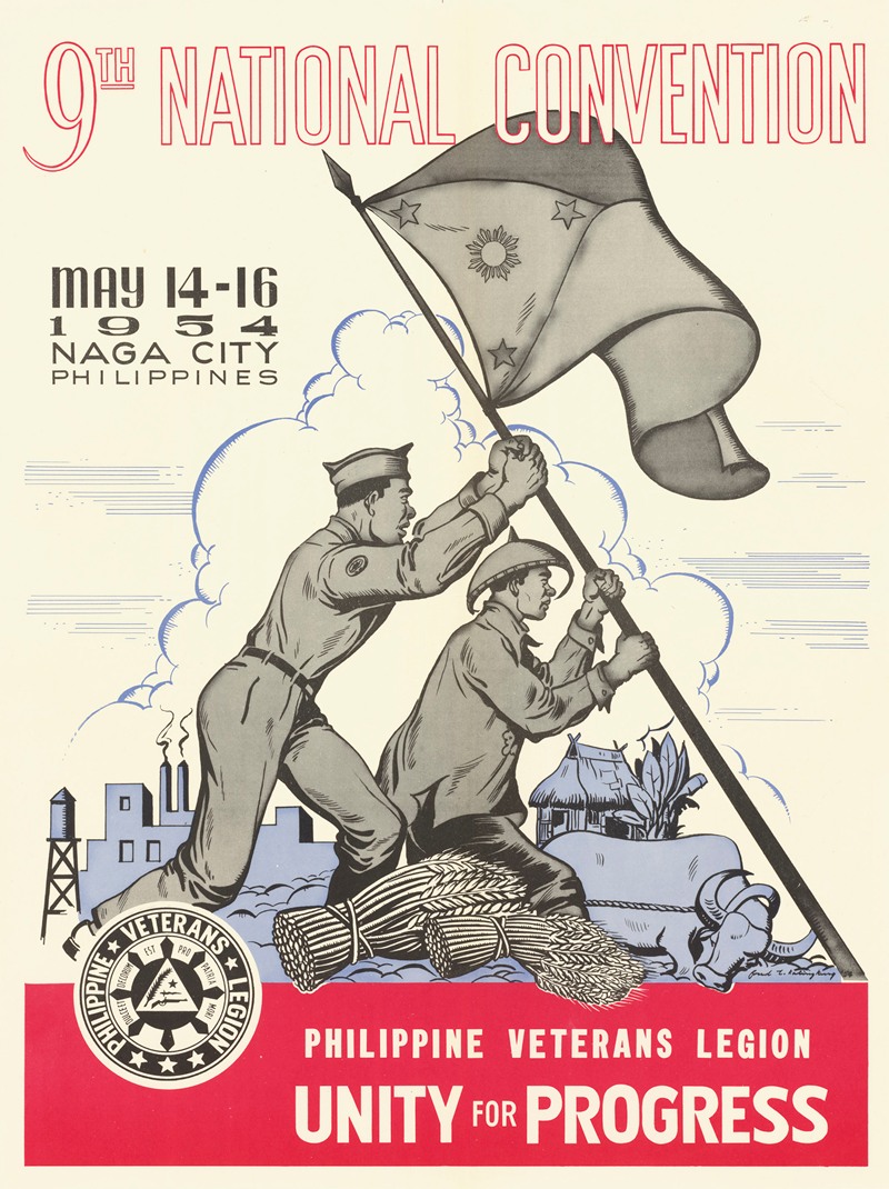Phil. Veterans Legion Poster by Агентство информации США, 1954 — digital art print download