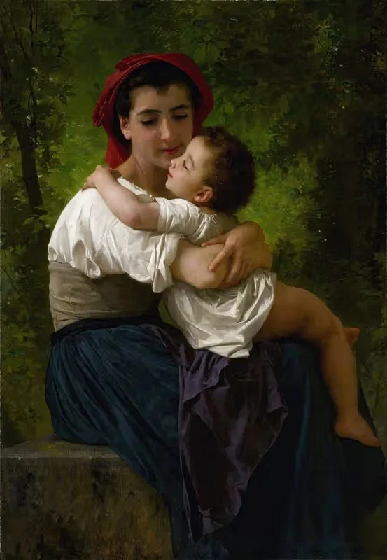 Маленький объятие by Уильям Бугеро, 1878 — digital art print download
