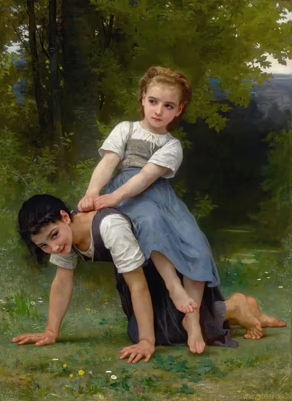 Ла Буррик (Поездка на пони) by Уильям Бугеро, 1884 — digital art print download