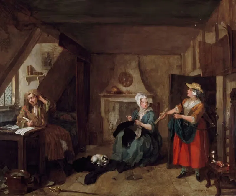 Огорченный поэт by Уильям Хогарт, 1733-1735 — digital art print download