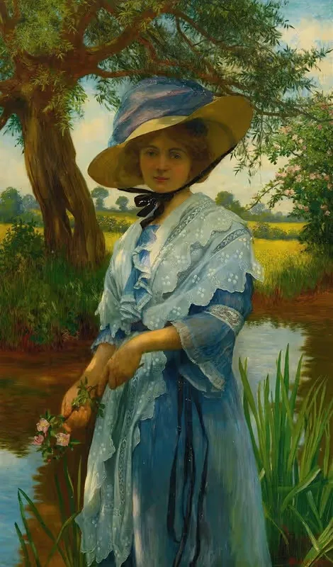 У реки by Уильям Сэвидж Купер, 1913 — digital art print download