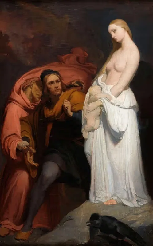 Marguerite holding her dead child — Ary Scheffer
