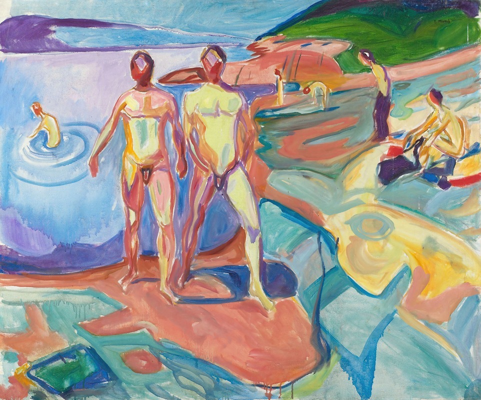 Купающиеся мужчины by Эдвард Мунк, 1929 — digital art print download