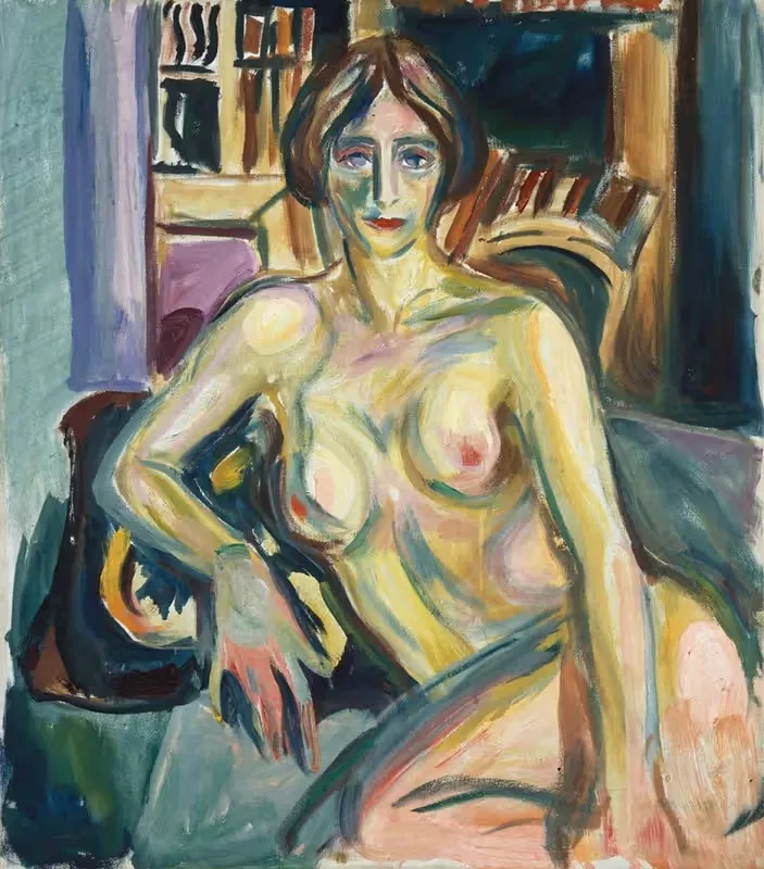 Ню, сидящая на диване by Эдвард Мунк, 1925–1926 — digital art print download