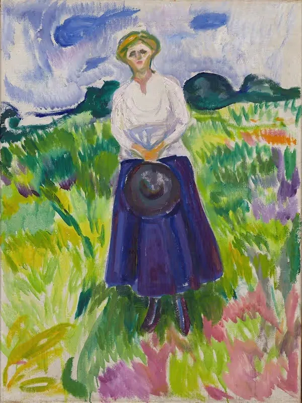Woman in a Green Meadow — Edvard Munch
