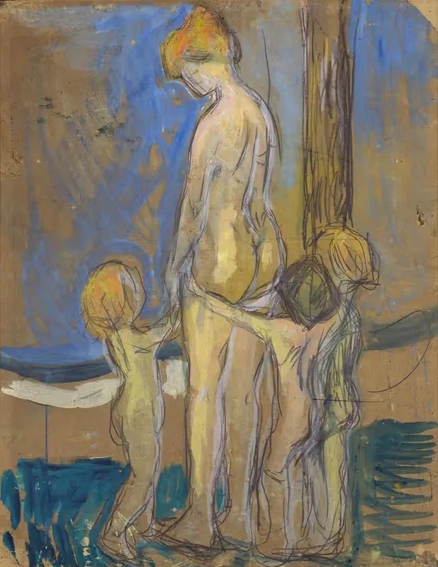 Женщина с детьми by Эдвард Мунк, 1907 — digital art print download