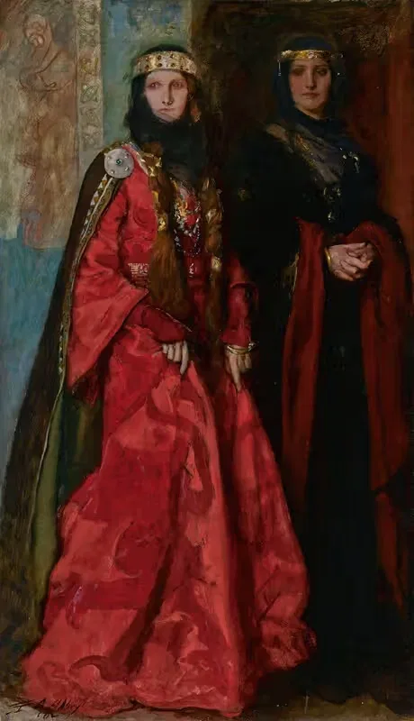 Goneril and Regan, King Lear, Act I, Scene I — Edwin Austin Abbey