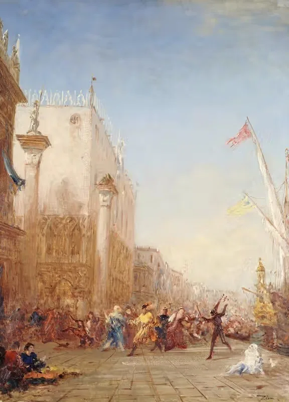 Carnaval à Venise, quai des Esclavons — Félix Ziem